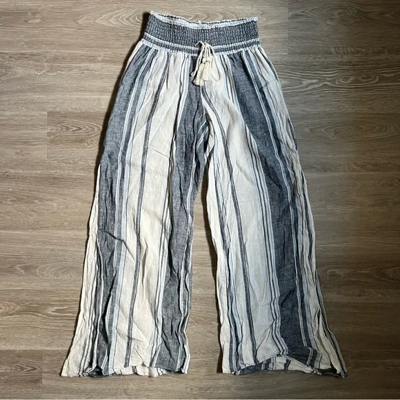 Vanilla Star Wide Leg Striped Pants with Slits Size Small - Picture 2 of 5